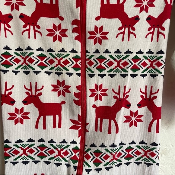 Hanna Andersson Red and White Reindeer Pajamas 85 cm US Size 2 Unisex - Picture 10 of 15